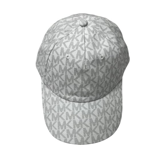 MICHAEL KORS Monogram MK Logo Baseball Cap Hat 538801C White NWOT - Picture 1 of 9